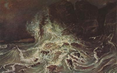 Paul Huet Breakers at Granville Point (mk22) oil painting image